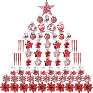 Jenaai 80 Pcs Clear Christmas Ball Ornaments Set Transparent